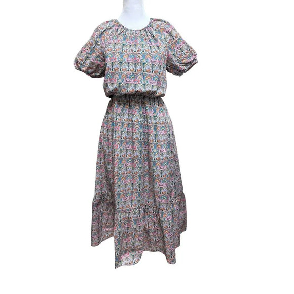 J. Crew Side Cutout Organic Cotton Dress in Liberty Giorgia Duke Fabric Size 2 - Picture 2 of 9